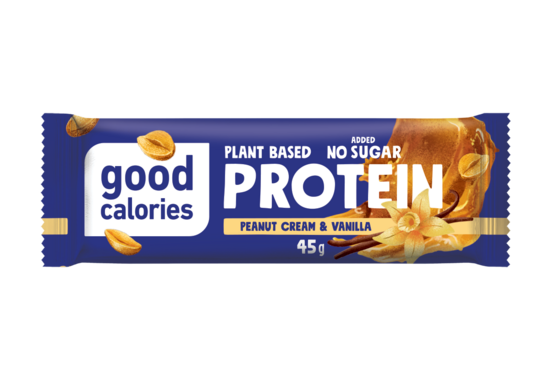 Vaniļas proteīna batoniņš ar zemesriekstiem un datelēm  GOOD CALORIES, 45g