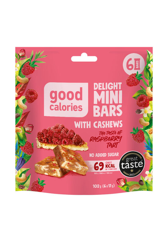Mini riekstu batoniņi ar avenēm GOOD CALORIES, 102g