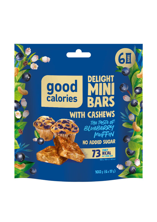 Mini riekstu batoniņi ar mellenēm GOOD CALORIES, 102g