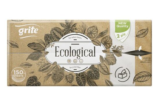 GRITE Salocītie papīra dvieļi Ecological 150gab, 2 slāņi