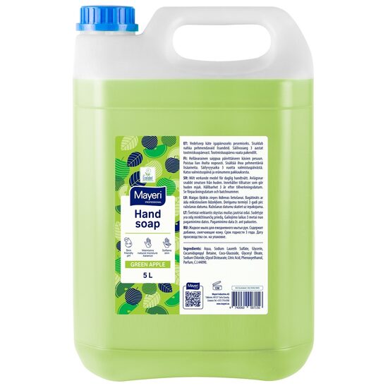 Šķidrās ziepes MAYERI, Green Apple, 5l