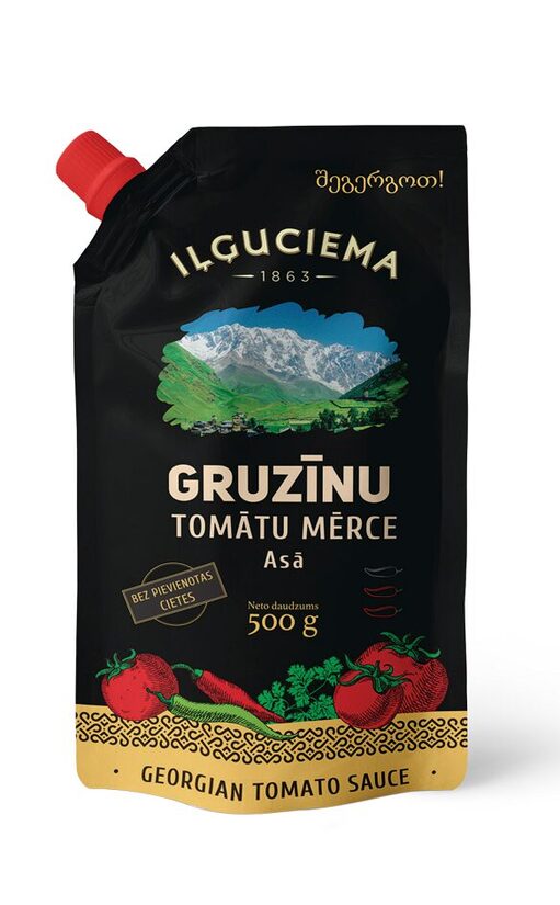 Iļģuciema Gruzīnu asā tomātu mērce bez cietes 500 gr D-P