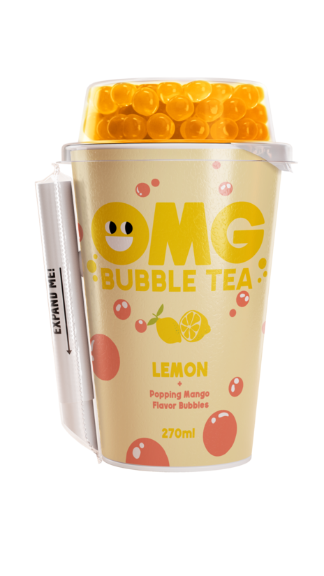 Tējas dzēriens OMG Yerba Mate Lemon ar mango bumbiņām, 0.27l