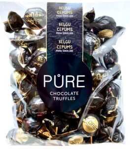Piena šokolādes trifeles ar Beļģu cepumu krēma pildījumu 500g, PURE
