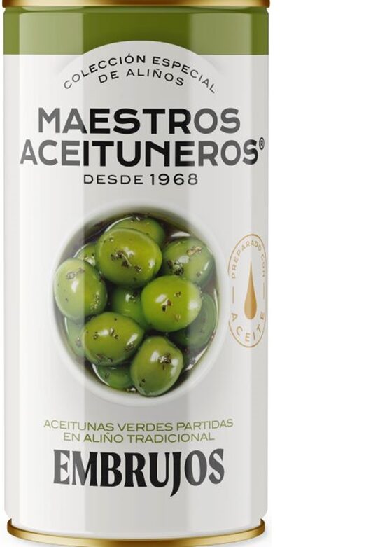 Zaļās olīvas ar kauliņiem MAESTROS ACEITUNEROS Campo Real, ar eļļu un garšvielām, 4.2kg/2.5g