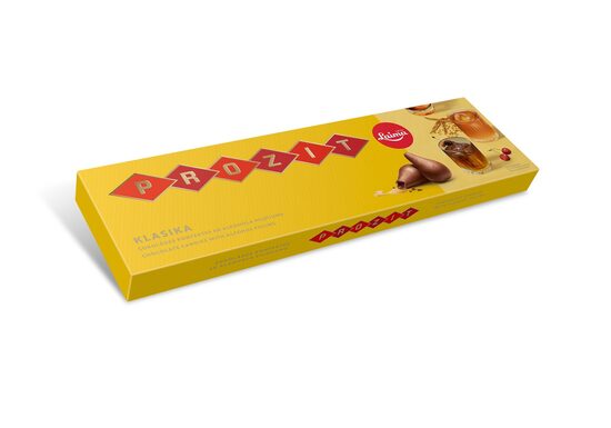 Šokolādes konfektes LAIMA Prozit Klasika, ar alkohola pildījumu, 180g