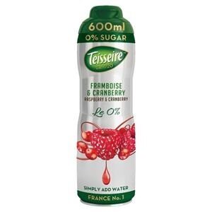 Sīrups dzērieniem TEISSEIRE Aveņu-Dzērveņu bez cukura, bundžā, 0.6 l