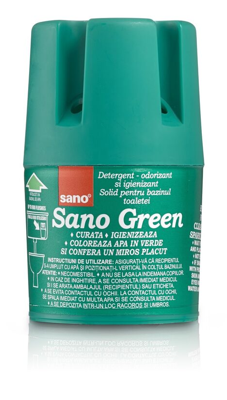 Tualetes bloks SANO Green, skalojamai kastei, 150g