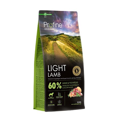 Sausā barība suņiem PROFINE Light, ar jēra gaļu, 12kg