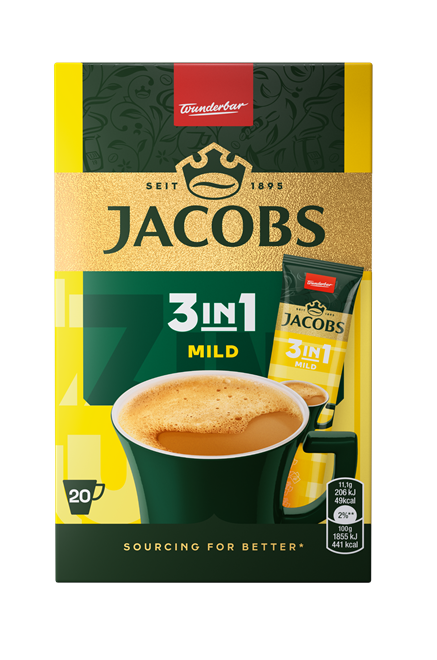 Kafijas dzēriens Jacobs MILD 3in1, 222g (20x11.1g)