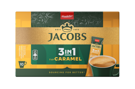 Kafijas dzēriens Jacobs Caramel 3in1, 112g (10x11.2g)
