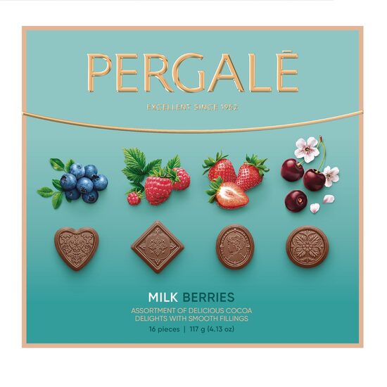 Konfekšu kārba PERGALE Berries Milk, 117g