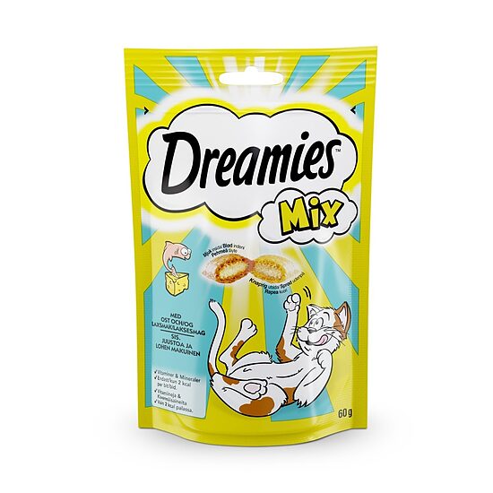DREAMIES kaķu gardumi ar lasi un sieru, 60 g