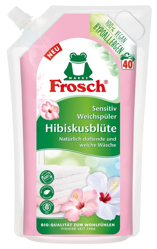 Veļas mīkstinātājs FROSCH Hibiscus Blossom, pouch, 1l