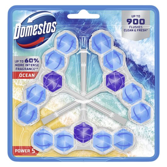 Tualetes bloks DOMESTOS Trio Power 5 Ocean, 3x50g