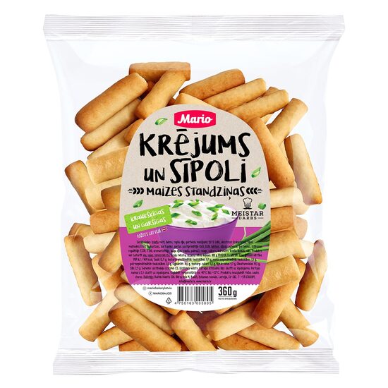 Maizes standziņas MARIO Sīpoli un krējums, 360g