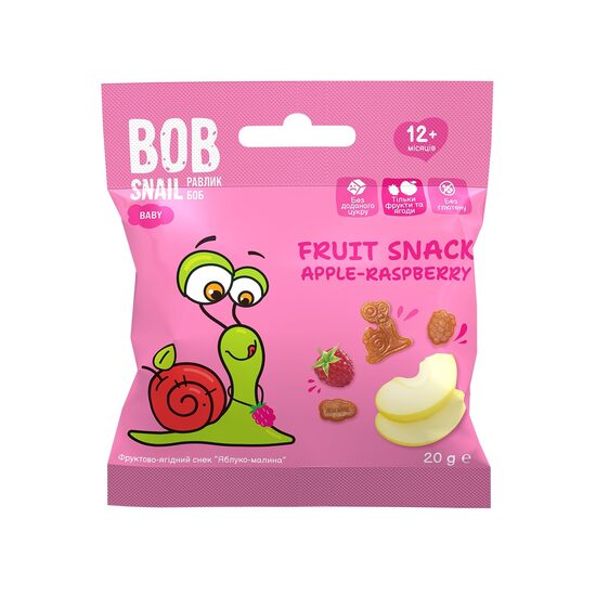 Ābolu un aveņu uzkoda BOB SNAIL, 20g