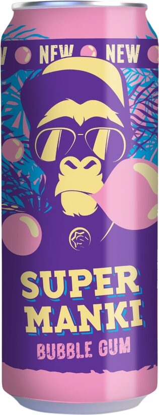 Limonāde SUPER MANKI Bubblegum, bundžā, 0.33l (DEP)