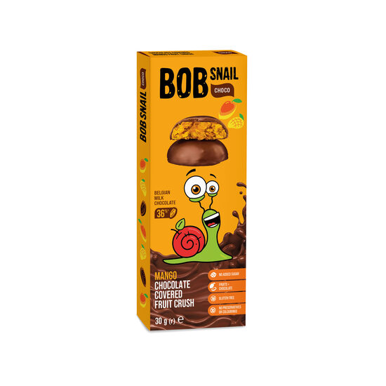 Mango konfektes piena šokolādē BOB SNAIL, 30g
