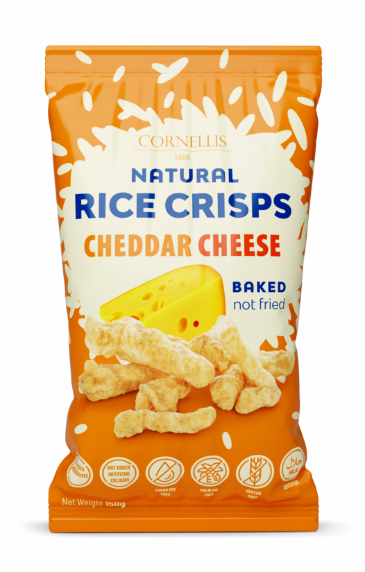 Rīsu uzkoda CORNELLIS 1888, ar čedara siera garšu, 150g