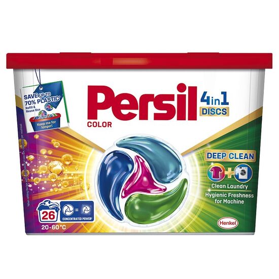 Veļas mazgāšanas kapsulas PERSIL Discs Color, 26gab