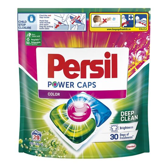 Veļas mazgāšanas kapsulas PERSIL Power Caps Color, 29gab