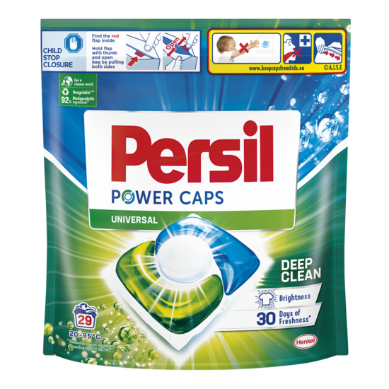 Veļas mazgāšanas kapsulas PERSIL Power Caps Universal, 29gab