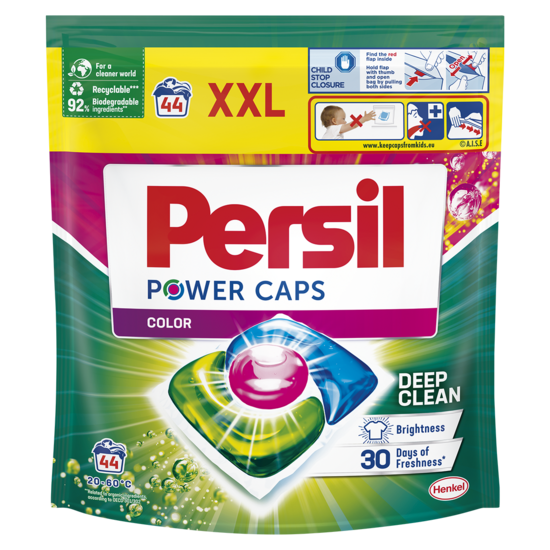 Veļas mazgāšanas kapsulas PERSIL Power Caps Color, 44gab
