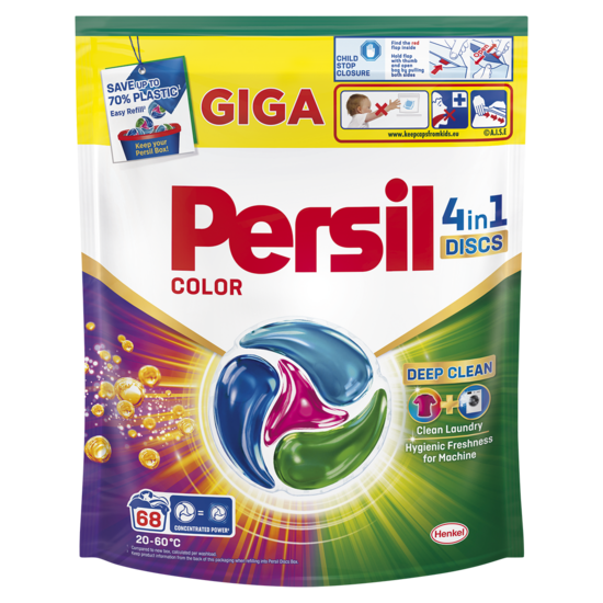 Veļas mazgāšanas kapsulas PERSIL Discs Color, 68gab