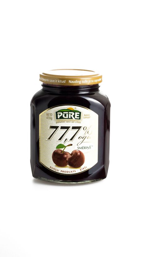Augļu produkts PŪRE, Ķirši "77,7% ogu smēriņš", 410g