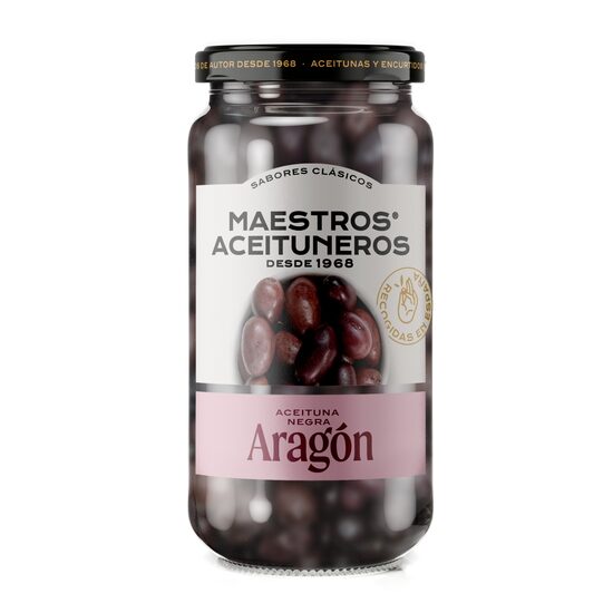 Melnās olīvas Aragon ar kauliņiem MAESTROS ACEITUNEROS, 200g