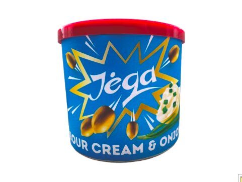 Grauzdēti zemesrieksti Jėga ar skābā krējuma un sīpolu garšu (bundžā), 140g