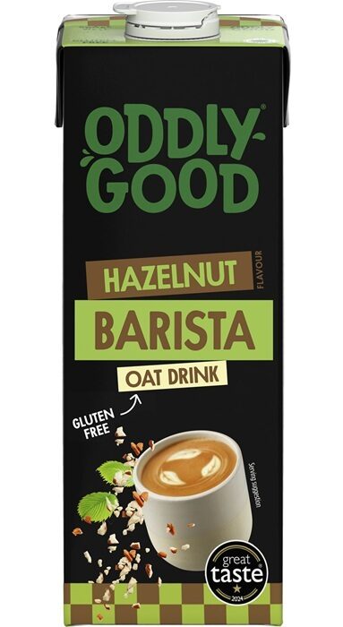 Auzu dzēriens ODDLYGOOD Barista UHT, ar lazdu riekstu garšu, bez glutēna, 1l