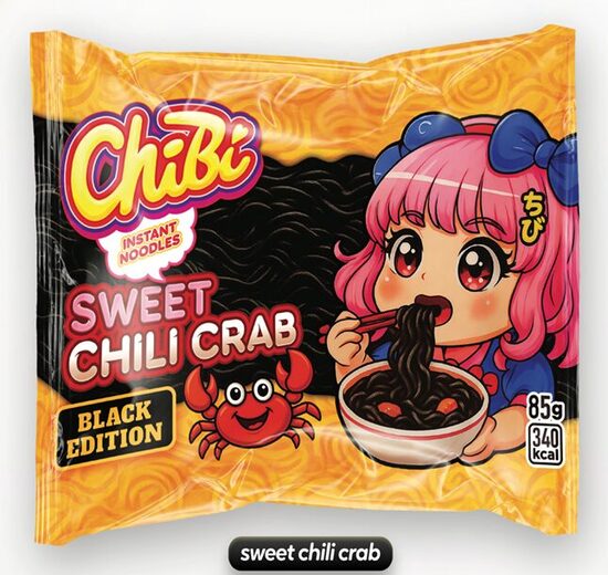 Ātri pagatavojamas nūdeles CHIBI ar saldā čili krabja garšu, 85g