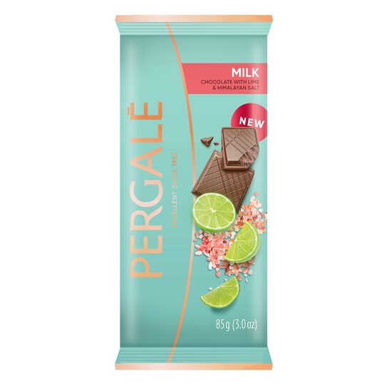 Piena šokolāde PERGALE ar laimu un Himalajas sāli, 85g