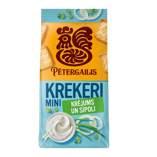 Krekeri Mini PĒTERGAILIS, krējums un sīpoli, 72g