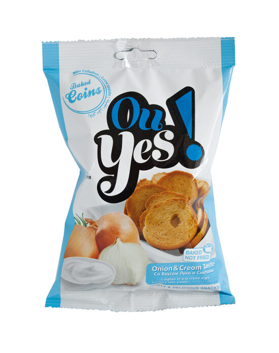 Maizes grauzdiņi OU YES! ar sīpolu un skābā krējuma garšu, 75g