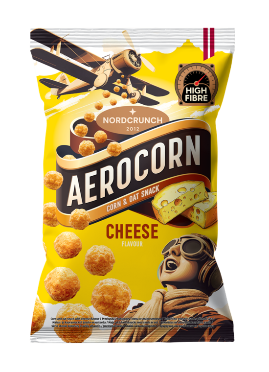 Aerocorn kukurūzas un auzu uzkoda ar siera garšu 100g