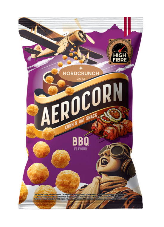 Aerocorn kukurūzas un auzu uzkoda ar BBQ garšu 100g