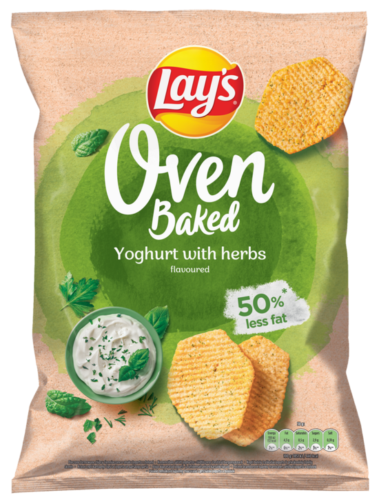 Čipsi LAY'S Oven Baked, ar jogurta un zaļumu garšu, 110g