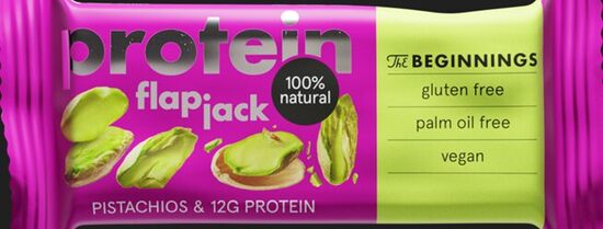 Proteīna batoniņš The BEGINNINGS FlapJack Pistāciju, 60 g