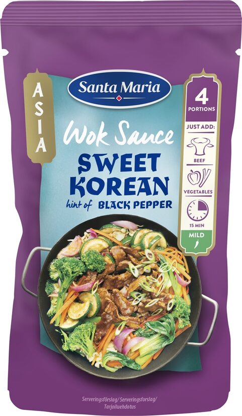 Vok mērce ar saldajiem Korejas melnajiem pipariem 150g, Santa Maria