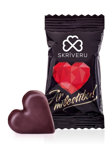 SKRĪVERU Marcipāns tumšajā šokolādē "Ar mīlestību" 400g