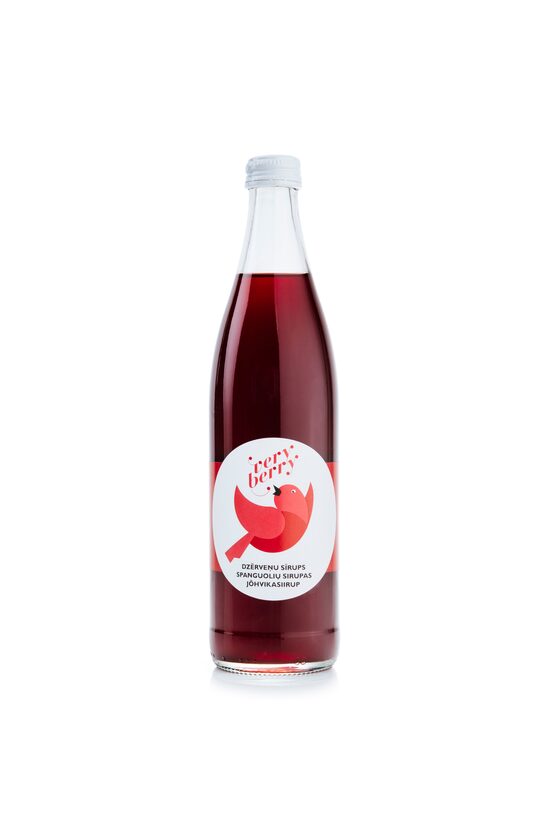 Dabīgais sīrups VERY BERRY, dzērveņu, stiklā, 0.5l (DEP)
