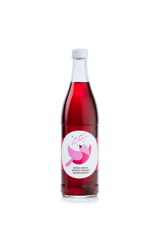 Dabīgais sīrups VERY BERRY, aveņu, stiklā, 0.5l (DEP)