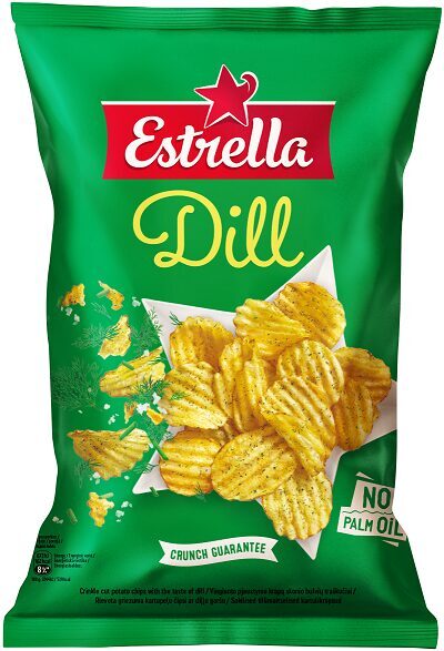 Čipsi ESTRELLA, ar aromātiskām dillēm, 130g
