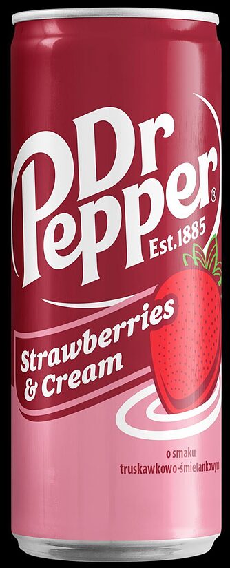 Gāzēts dzēriens DR.PEPPER Strawberries& Cream, bundžā, 0.33l (DEP)
