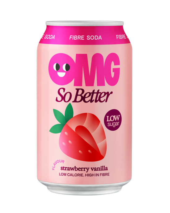 Gāzēts dzēriens OMG Strawberry Vanilla, bundžā, 0.33l (DEP)