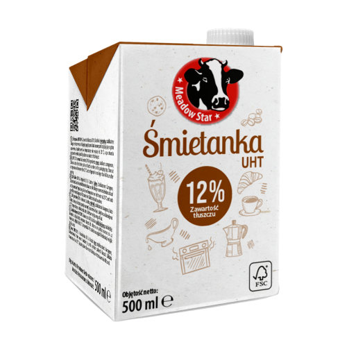 Saldais krējums MEADOW STAR, 12% 0.5L UHT