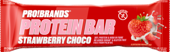 Proteīnu batoniņs PRO!BRANDS, ar zemeni un šokolādi, 45g